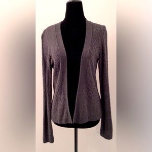 BANANA REPUBLIC Dark Grey Open Front Cotton Blend Cardigan - Small